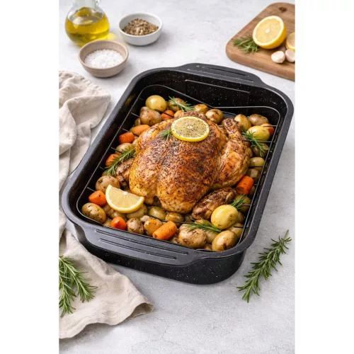 Prémium tapadásmentes grilltepsi 22,5x37,5 cm rácsbetéttel