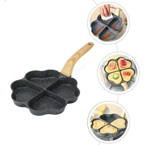 Tapadásmentes tükörtojás serpenyő-négy szíves