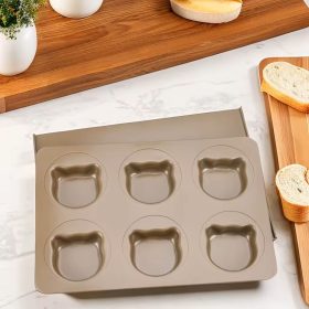   Nagy macskafej mintás sütőforma fedővel-6 adagos 23,5x34,5cm