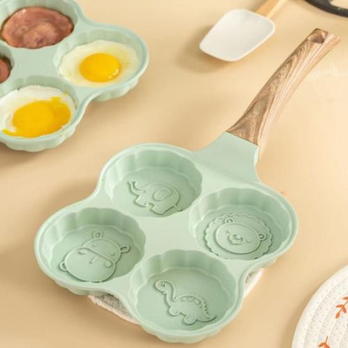 Kisállat tapadásmentes tojás és grillserpenyő-4 rekesz
