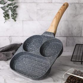 Tapadásmentes tojás és grillserpenyő-3 rekeszes