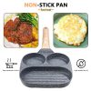 Tapadásmentes tojás és grillserpenyő-3 rekeszes