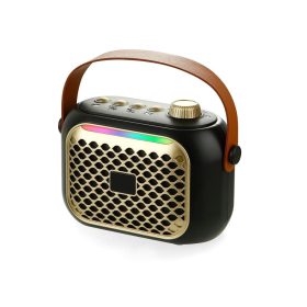   Retro hordozható Bluetooth hangszóró – LED fénnyel, USB/TF lejátszással