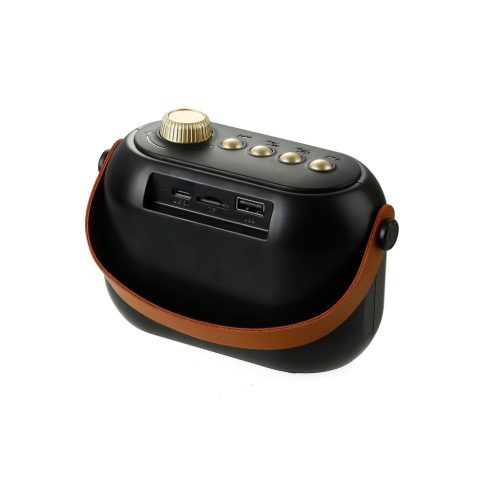 Retro hordozható Bluetooth hangszóró – LED fénnyel, USB/TF lejátszással