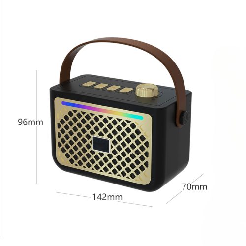 Hordozható retro Bluetooth hangszóró RGB fénnyel