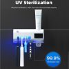 Napelemes fali fogkrém adagoló és fogkefe tartó – Antibakteriális UV-sterilizáló funkcióval