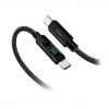 Ezra USB-C  USB-C töltőkábel kijelzővel PD 65W - 1 m