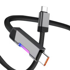   Ezra USB-C – USB-C gyorstöltő kábel RGB jelzőfénnyel 60W - 1 m