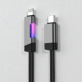   Ezra USB-C – Lightning gyorstöltő kábel RGB jelzőfénnyel PD 27W - 1 m