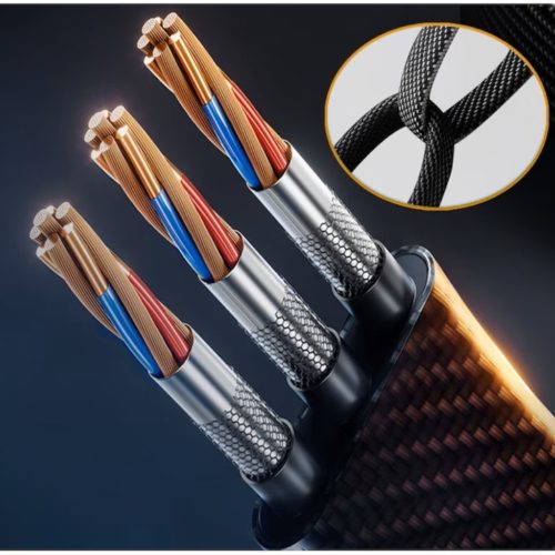 4 az 1-ben töltő és adatkábel 2 x USB-C, USB-A és Lightning PD 65W - 1m