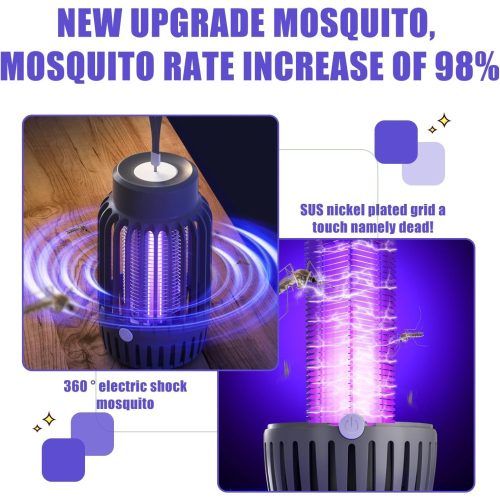Hordozható Szúnyogriasztó Lámpa Éjszakai Fénnyel ,Elektromos Rovarcsapda –1200mAh