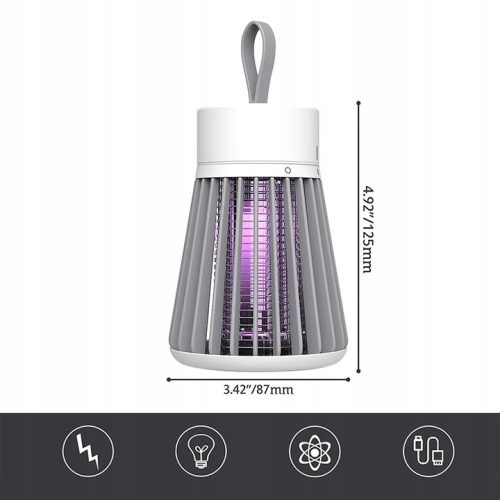 Hordozható Elektromos UV Szúnyogriasztó Lámpa -1200mAh