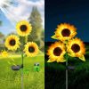 Solar napelemes kerti napraforgó lámpa 3 virággal