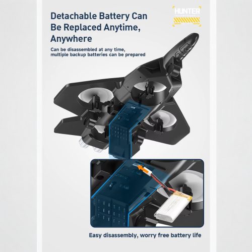 Távirányítós űrhajó játék drón LED világítással