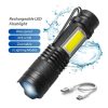 Hordozható zoom mini zseblámpa, újratölthető COD lámpa- 400mAh