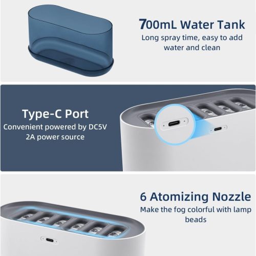 LED-es Aromaterápiás Diffúzor Párásító Távirányítóval - 700ml