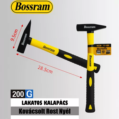Bossram kalapács üvegszálas nyéllel - 200g