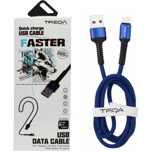 3.1A Fémfonatú USB-C Gyorstöltő Kábel – 2M