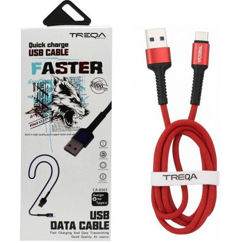 3.1A Fémfonatú USB-C Gyorstöltő Kábel – 2M