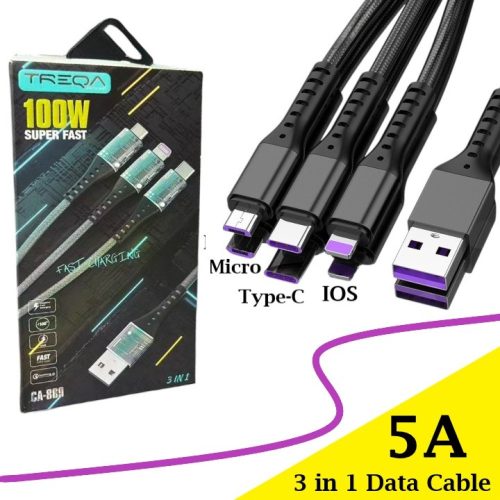 3 az 1-ben 100W Szupergyors Töltésű Adatkábel – 1,2M