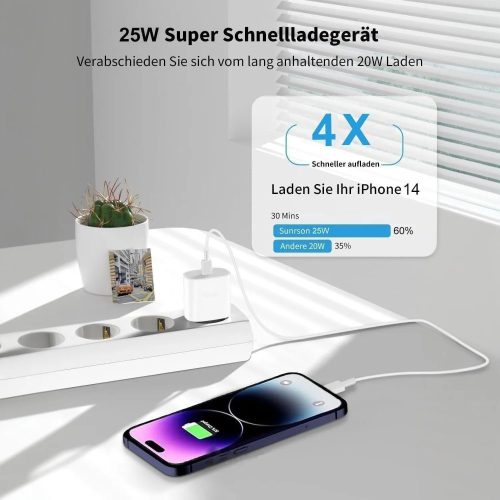 Treqa gyorstöltő USB-C porttal és C típusú Lighting kábellel - 25W