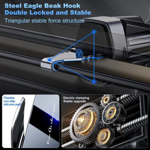 15W vezeték nélküli autós töltő bilincses tartóval és univerzális kihangosító funkcióval