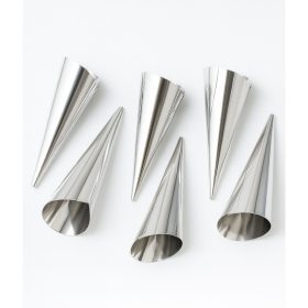   Fém Tölcsér Sütőforma, Habroló Forma – 6 db-os Szett (3,5 cm átmérő)