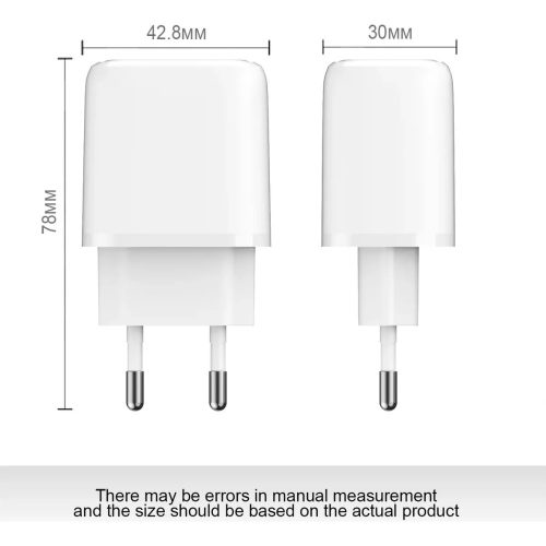 Dual kimenetű fali gyorstöltő + USB-C – Lightning kábel (QC / PD 20W)