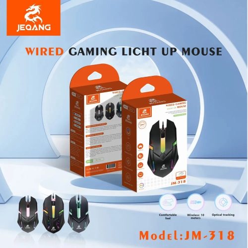 JM-318 Vezetékes Gamer Egér LED világítással