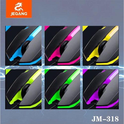JM-318 Vezetékes Gamer Egér LED világítással