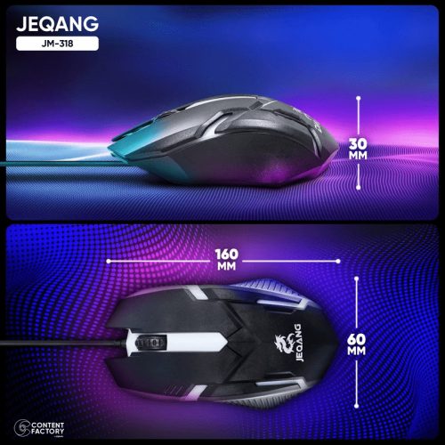 JM-318 Vezetékes Gamer Egér LED világítással