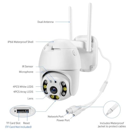 HD WiFi IP Kültéri Biztonsági Kamera-Éjjellátó