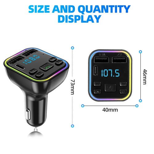 Bluetooth FM transmitter MP3 lejátszó dupla USB + PD 