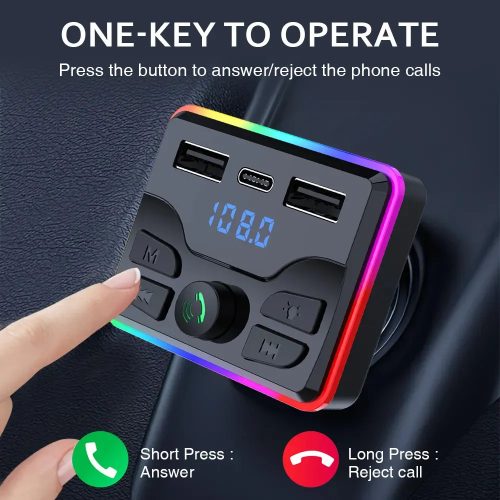 Állítható FM Transzmitter távirányítóval ,MP3 lejátszó - Dual USB + PD Töltő