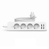 JORTAN Prémium Hosszabbító Kábel – 4 Aljzat + 4 USB port