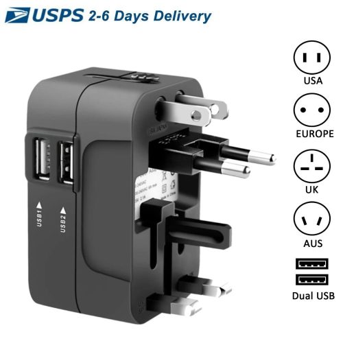 5 az 1-ben univerzális utazó adapter USB-vel – Minden hová