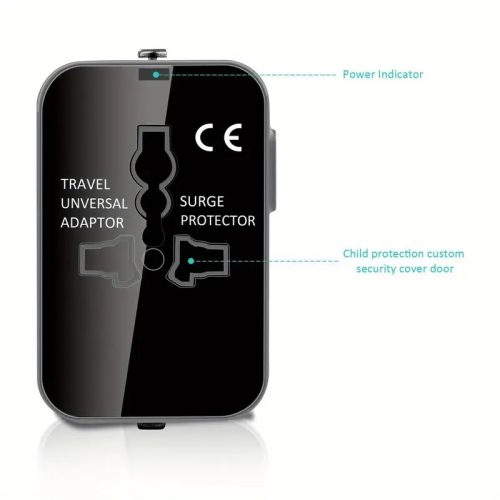 5 az 1-ben univerzális utazó adapter USB-vel – Minden hová
