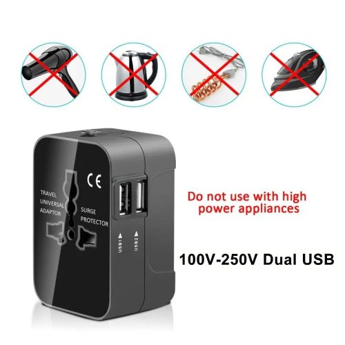 5 az 1-ben univerzális utazó adapter USB-vel – Minden hová