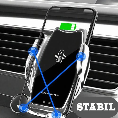 Okos autós telefontartó vezeték nélküli töltő és mágneses rögzítővel