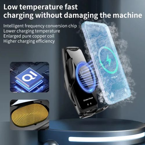 Okos autós telefontartó vezeték nélküli töltő és mágneses rögzítővel