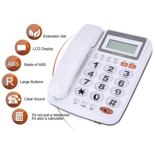 2 az 1-ben vezetékes telefon LCD kijelzővel és számológép funkcióval