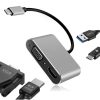 4 az 1-ben USB-C adapter 100W – 4K HDMI, VGA, USB 3.0, PD támogatással