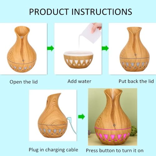 Ultrahangos Vázás LED aroma diffúzor, két színben - 160ml