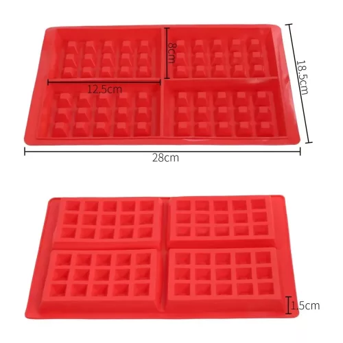 4 adagos szilikon gofri, waffel sütőforma