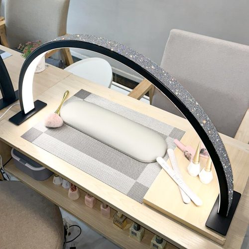 Félholdas asztali manikűr lámpa csillogó díszítéssel 58,5cm