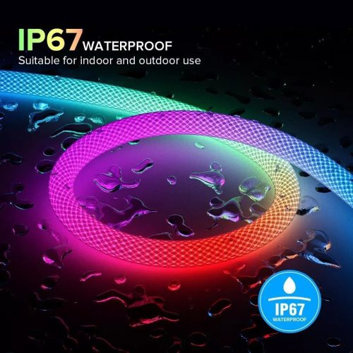  RGBIC Kerek Fonott LED Fénycsík Bluetooth Alkalmazással - 2m