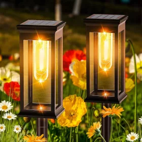 Napelemes Leszúrható Kerti LED Lámpa Meleg Fénnyel 1db