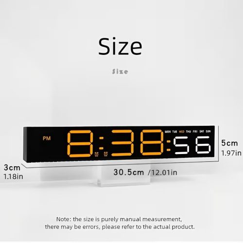 LED digitális asztali óra  nagyméretű kijelzővel és színes fénycsíkkal