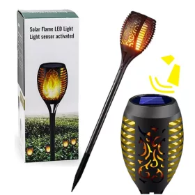  Napelemes kerti fáklya lámpa – LED-es lánghatással 20cm
