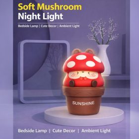 Puha gomba éjszakai hangulatlámpa cserép dizájnnal